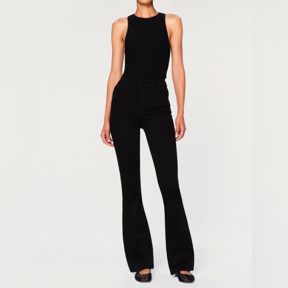 DL1961 mid rise bootcut jeans black denim 27 flare feminine boho peasant‎